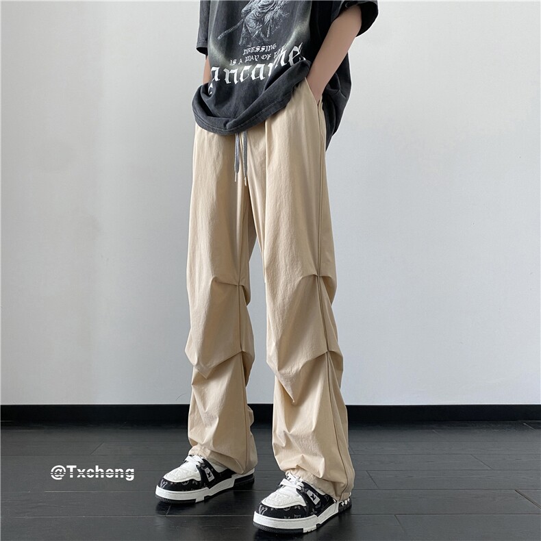 抖音品质潮牌新款速干伞兵裤宽松降落伞裤B315-K23393-p45控58,男装休闲裤,电商B315