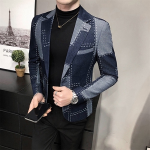秋冬社会小伙牛仔夹克西装单西修身 西服 A236-XZ-210-P145图片