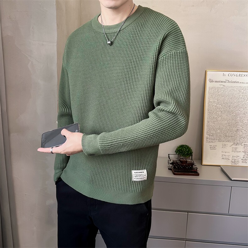 B353 MY909 P80绿2024店主宽松秋冬男士潮版针织衫套头毛体男图片