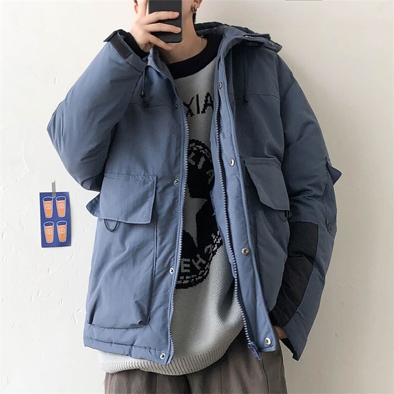 【】A003-HY8003-P135秋冬新款多口袋时尚连帽棉衣几物2,男装棉衣,电商A003