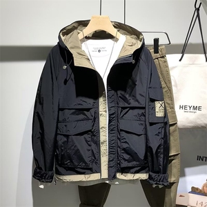 春季薄款工装大兜连帽夹克男潮牌青年痞帅短款休闲冲潮TT8022 P92图片