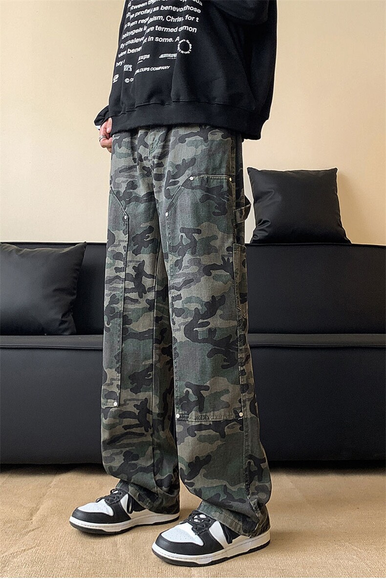 A421-NK22012-现货库存迷彩伐木裤牛仔裤P48,男装牛仔裤,电商A421