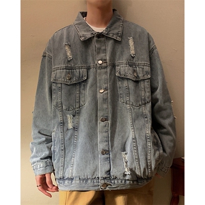 男装2023新款牛仔外套男春季男生痞帅夹克潮牌春装港风JK894-P70图片
