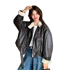 冬装新款皮衣加毛加厚休闲宽松款2C092-98765-P210-K328，女装皮衣，2C092
