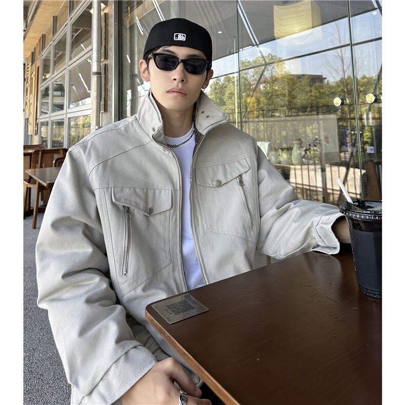 立领夹克棉服男女秋冬季工装棉服外套宽松上衣2238-p128,男装夹克,电商C307