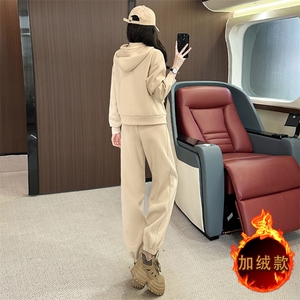 高级感秋冬洋气开衫卫衣束脚裤两件套图片
