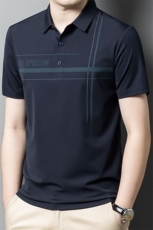 男式2023年夏季新款T恤衫男短袖翻领休闲polo中老年爸爸装体恤，男装T恤，电商B360