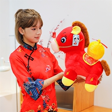 小马送福2026马年吉祥物公仔毛绒玩具生肖马玩偶娃娃摆件厂家直销