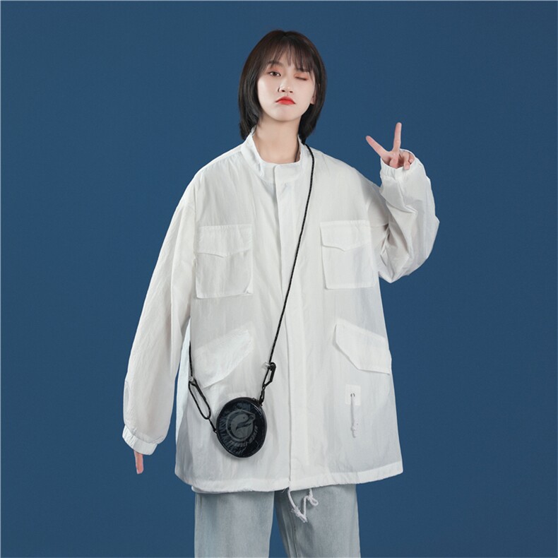 F1029/P45现货防晒衣中性风夏季户外薄款工装夹克男女大码外套衫，女装风衣，电商A141