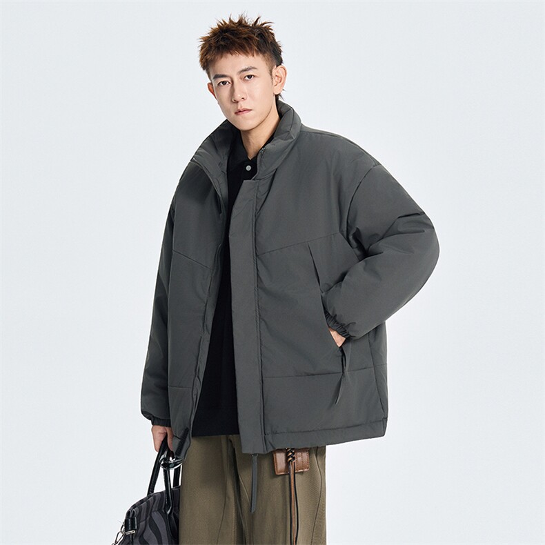 现货美式高街休闲夹克冬季立领纯色三防户外工装加厚棉服外套,男装夹克,电商A443
