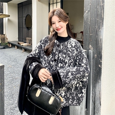 文艺范复古围巾款丝绒拼接羽绒服女冬季2025新款90白鸭绒保暖外套，女装羽绒服，慧尚2-185