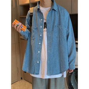 牛仔衬衫男生外套春秋款休闲百搭衬衣长袖秋冬装上衣C1104