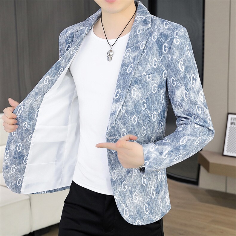 X620-P852025秋装时尚男士个性小西装西服修身青年,男装西服,星座507A（原星座306B-2）