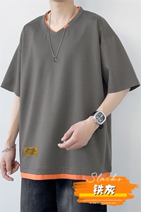 夏季短袖港风白墙休闲宽松潮牌百搭短袖T恤男TC3138RK01-P30控50图片