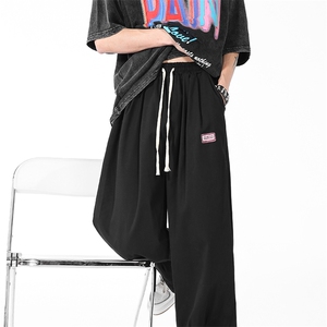 美式vibe潮牌运动休闲裤夏季宽松直筒hiphop垂感长裤男 K6381-P35图片