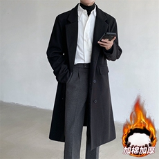 中长款毛呢大衣男加棉加厚外套高级感风衣JK0252-P98加棉110，男装风衣，星座308B-2