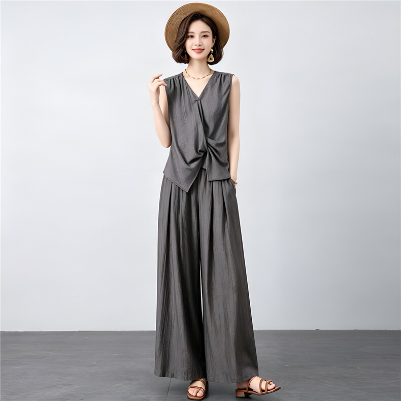 天丝套装女夏季新款优雅时尚两件套,女装套装/套裙,曼沙奕珂