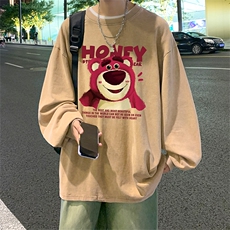 直播品质重磅纯棉美式蜡染水洗做旧潮牌宽松长袖t恤CT300特P38，男装T恤，电商A486