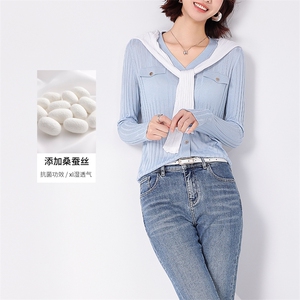 薄款针织开衫女2025新款透气空调衫V领针织衫图片