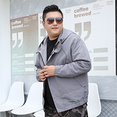 男大码连帽薄款刺绣夹克外套5032-1_1886(M-4XLP655XL-9XLP75)，男装夹克，星座1516-1