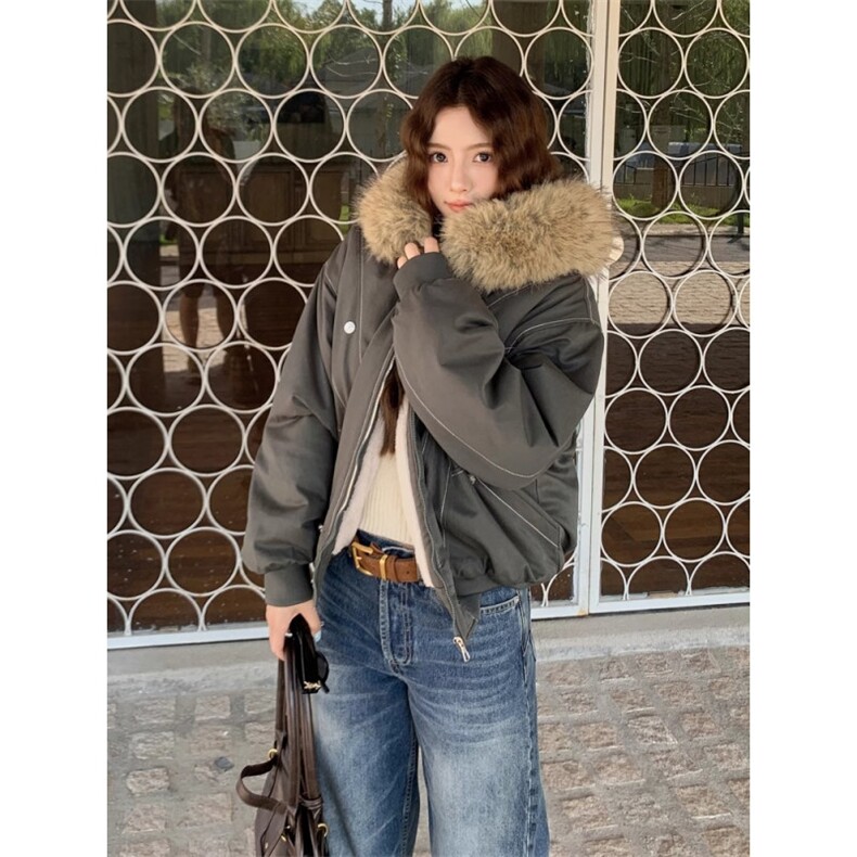 美式复古毛领座山雕棉服外套男冬季新款潮牌高级感加厚派克服棉衣,男装棉衣,四季星座505
