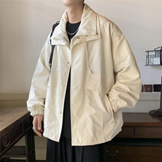 2022假两件冲锋衣外套男秋季oversize潮工装夹克高街休闲上衣，男装夹克，星座716-4