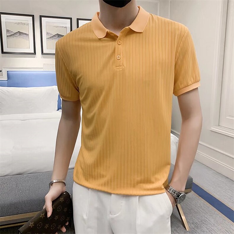 短袖polo衫男潮牌潮流纯色针织翻领t恤男装保罗半袖衣服T539,男装T恤,星座1116A-2（原606A-1）