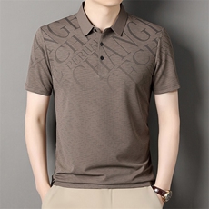 夏季男士亲肤感印花短袖衫翻领POLO衫休闲商务都市打底衫男装，男装T恤，钱塘6003（原4033）