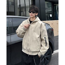 哈灵顿帆布座山雕夹克外套男冬款美式解构连帽棒球服W6318-P88，男装夹克，星座412-2