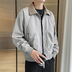 美式飞行员夹克男款解构弯刀短款外套廓形翻领棒球服JK02557-P70，男装夹克，星座308B-2