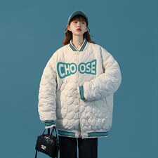 MY209-P135 爱心特种绣绗棉毛巾绣花撞色棒球服潮牌中性外套图片