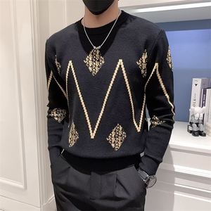 设计感时尚毛衣男款潮牌长袖针织衫秋季新款男士内搭打底衫 S592图片