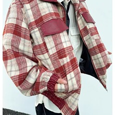 冬季棉衣男格子拼接刺绣男保暖宽松棉服外套，男装夹克，星座716-3