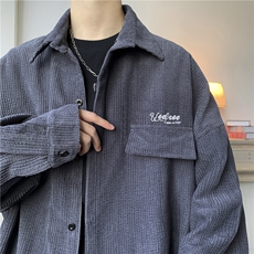 灯芯绒衬衫男士春季2025新款长袖衬衣外套男装日系衣服9025/P45，男装衬衫，星座206（原A221）