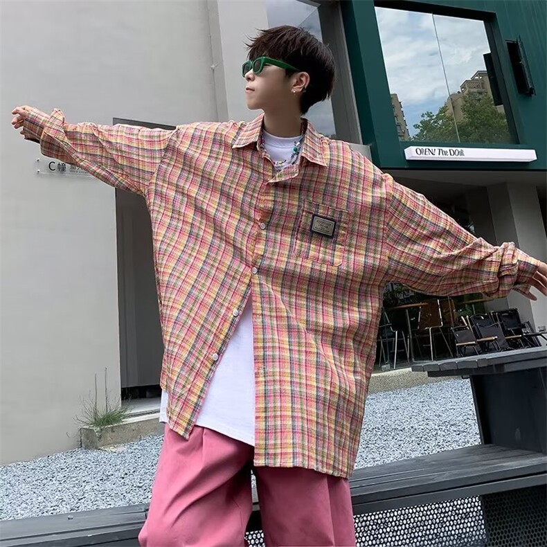 新款潮流男格子衬衫S8012P42,男装衬衫,星座1116-2