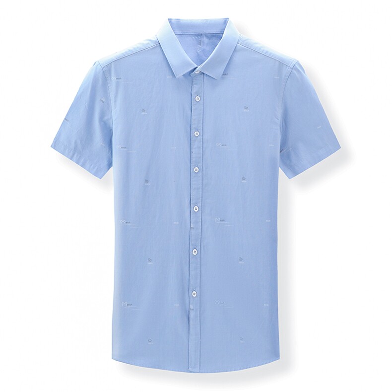 2023新款衬衫男短袖衣服夏季免烫男装冰丝休闲男士衬衣修身半袖寸,男装衬衫,电商B212（原钱塘6029）