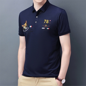 夏季新款男士翻领短袖t恤中年有领男装上衣服休闲POLO衫图片