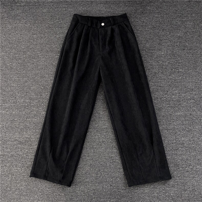 加绒加厚灯芯绒休闲裤男韩版潮流坠感阔腿拖地长裤K0871-P48,男装卫衣,星座308B-2