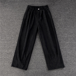 加绒加厚灯芯绒休闲裤男韩版潮流坠感阔腿拖地长裤K0871-P48图片