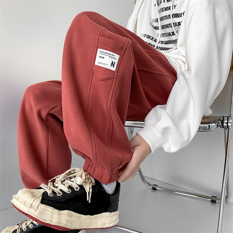 2025冬装加绒加厚男装宽松休闲束脚裤港风九分裤DM304-P60，男装卫衣，电商D321-1