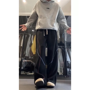 网图有货 美式哈苏明线宽松垂感阔腿休闲运动卫裤男 A956-特P30图片