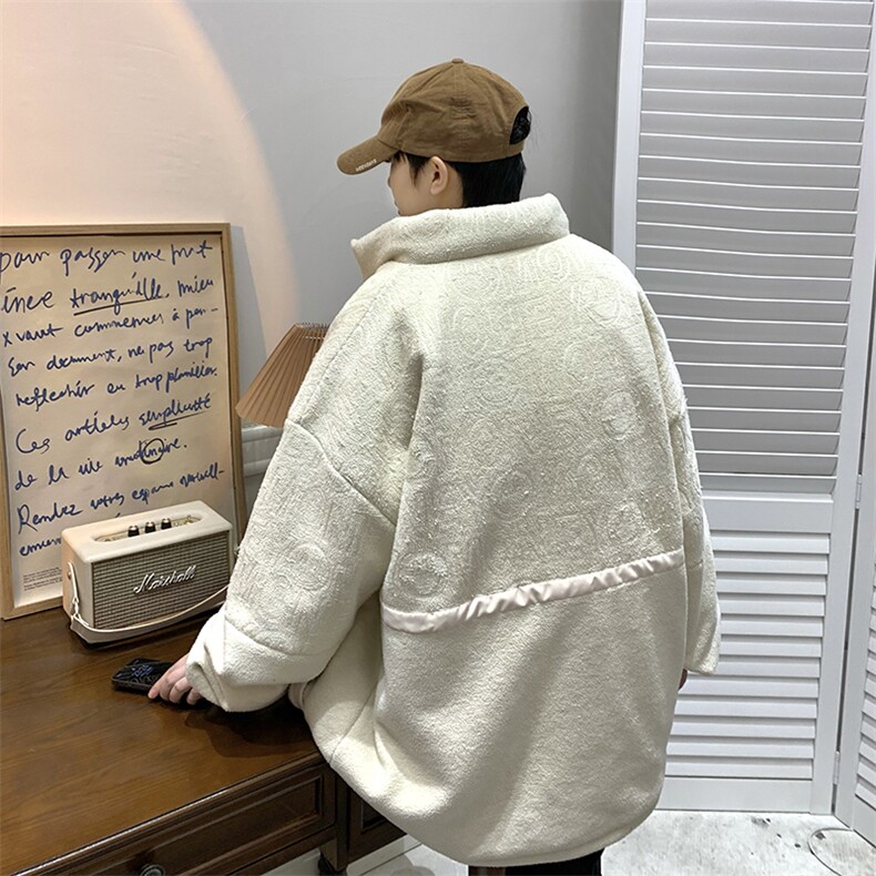 22冬冬季新款羊羔毛外套情侣宽松摇粒绒棉衣B266-Y617-P125,男装棉衣,星座B257-1