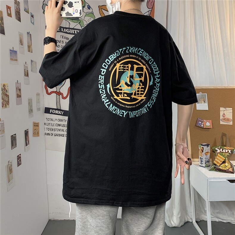 1图案已注册港风休闲情侣潮大码风短袖T恤男796F25控39,男装T恤,星座226-2