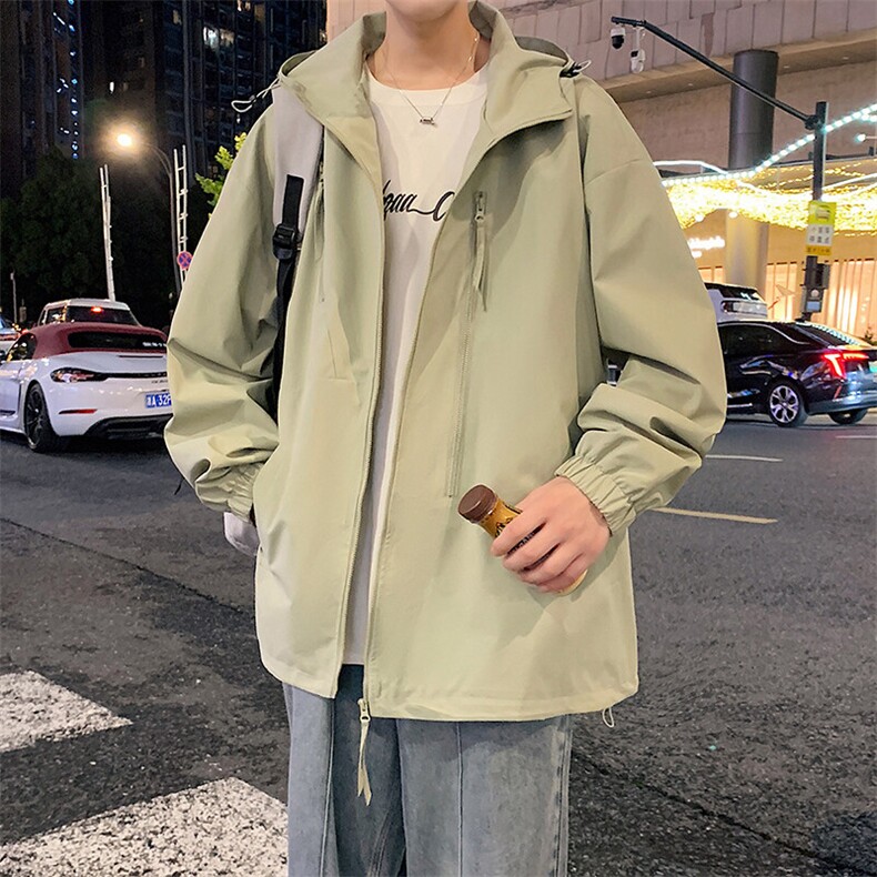 秋季新款二开宽松夹克男纯色冲锋衣外套DSA157B-JK7834-P68,男装夹克,电商A157B