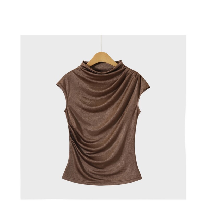 夏季清凉舒适简约百搭弹力仿醋酸背心女款，女装背心吊带，米咔羊绒