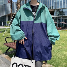 户外冲锋衣外套男潮日系工装设计感拼接撞色防水登山服F0120-P37，男装夹克，星座308B-1