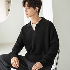 羊毛衣男休闲宽松羊绒打底针织衫假两件男装上衣HRW05-P190控338，男装T恤，电商A355（原A415）