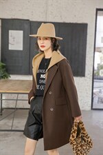 秋冬新款-韩版假两件戴帽大衣，其它，依歌贝诺