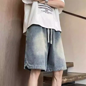2025新款夏季牛仔短裤男百搭潮流水洗宽松直筒裤子休闲薄款五分裤图片