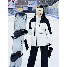 冬季防水防风加棉保暖潮滑雪衣中性连帽抽绳滑雪服外套HF57-P175，男装棉衣，电商A001-1
